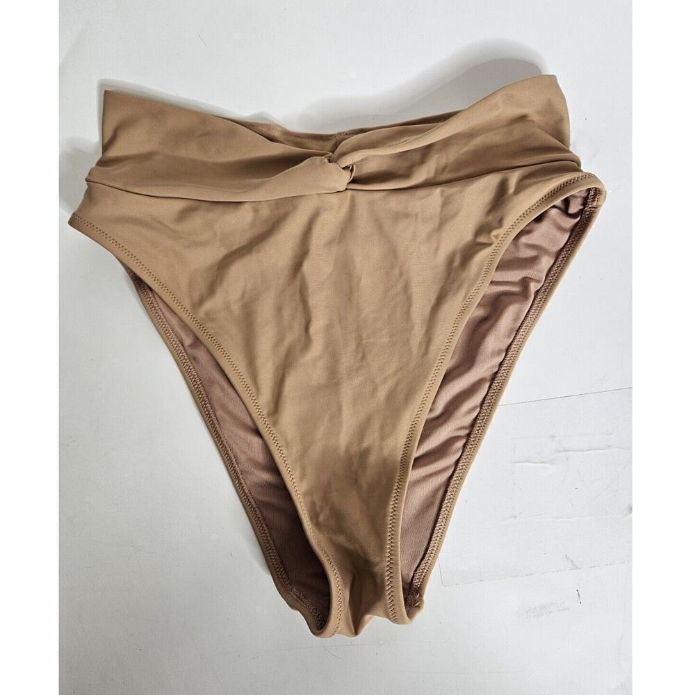 Aerie Offline Real Good Cheeky Swim Bottom High Waisted M Tan